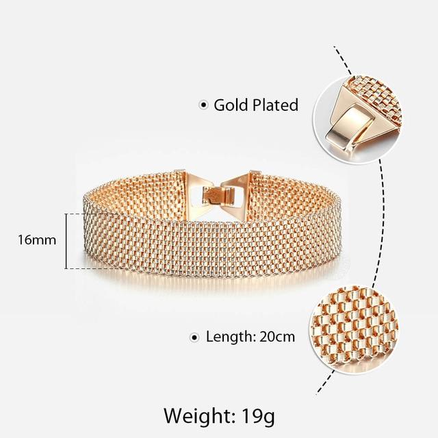 10MM 12MM Big Wide For Women Men Bracelet 585 Rose Gold Color Double Weaving Rolo Cable Curb Link Catenary Chain Jewelry CBB01