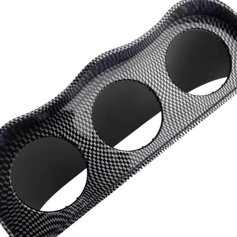 2'' 52mm Car Triple Dash Gauge Meter Pod 3 Hole Dashboard Mount Holder Front Carbon Fiber Style
