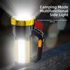 Anti-splash Water Camping Searchlight with Side Lights Dimmable Handheld Spotlight Plastic USB Rechargeable Portable Mine Light
