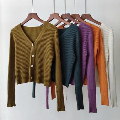 Autumn V-neck Office Knitted Sweater Jacket Casual Long Sleeve Cardigan Elegant Solid Button Sweater Coat Winter Clothing 29624
