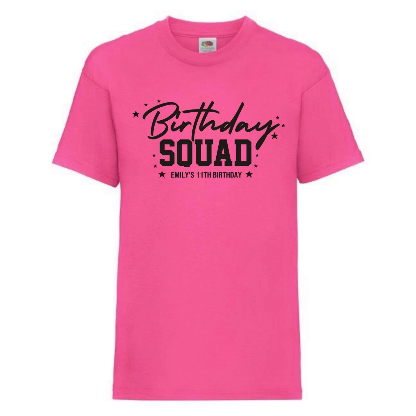 Personalised Birthday Squad/Birthday Girl, Party T-Shirts - Birthday Celebration S