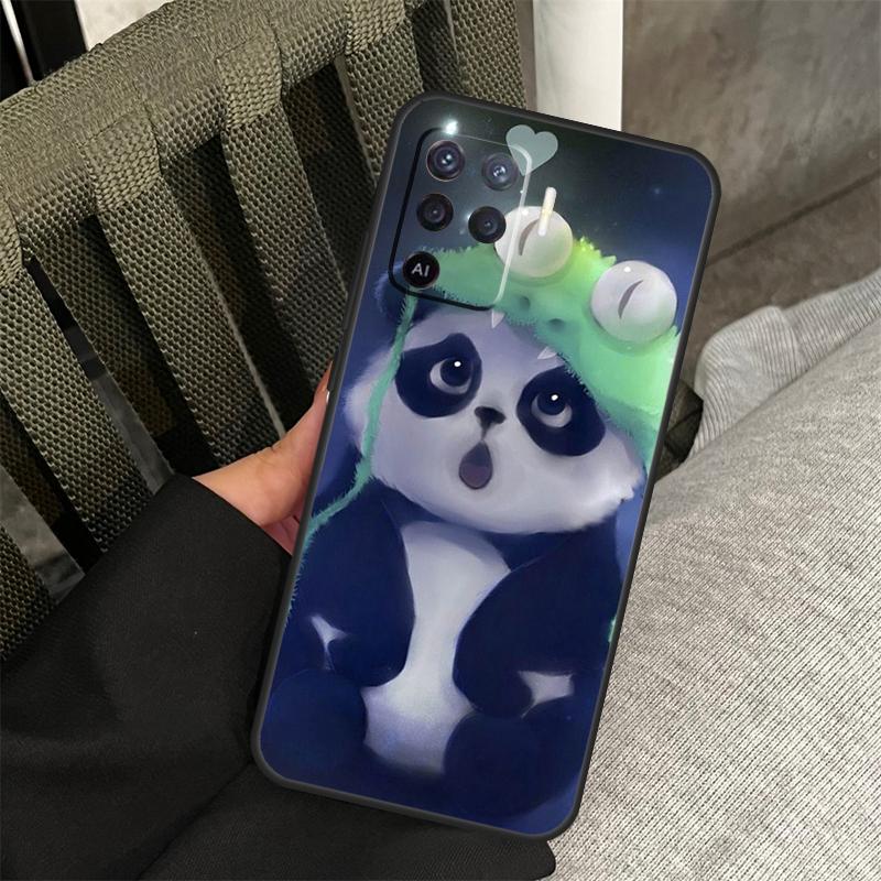 Panda Cute Kawaii Animal Case For Oppo A80 A60 A40 A94 A54 A98 A78 A18 A38 A58 A16 A76 A96 A17 A77 A74 A57S A15 Cover