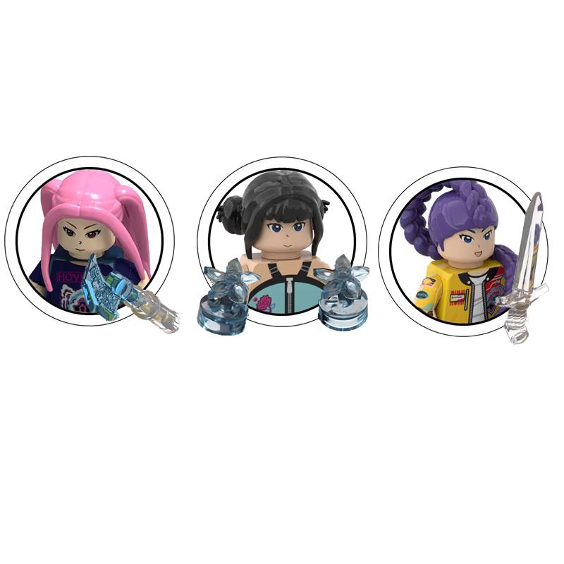 2026 Kpop Dämonenjäger Mini Actionfigur Bausteine Spielzeug Zubehör Schreibtischdekoration Sammlerfiguren Modellspielzeug für Kinder