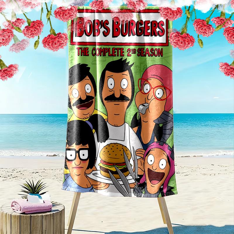 Bob's Burgers 2D Flat Print Beach Towel, Large Soft Quick Dry Towel for Beach Camping SwimmingXSTJ0915115