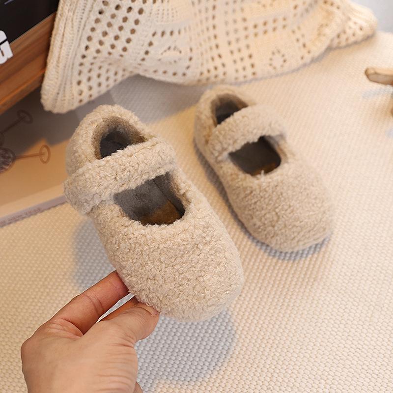 Children Soft Sole Moccasin Shoes Warm Plush Indoor Outdoor Toddler Slip On Comfortable Footwear for Kids Boys Girls