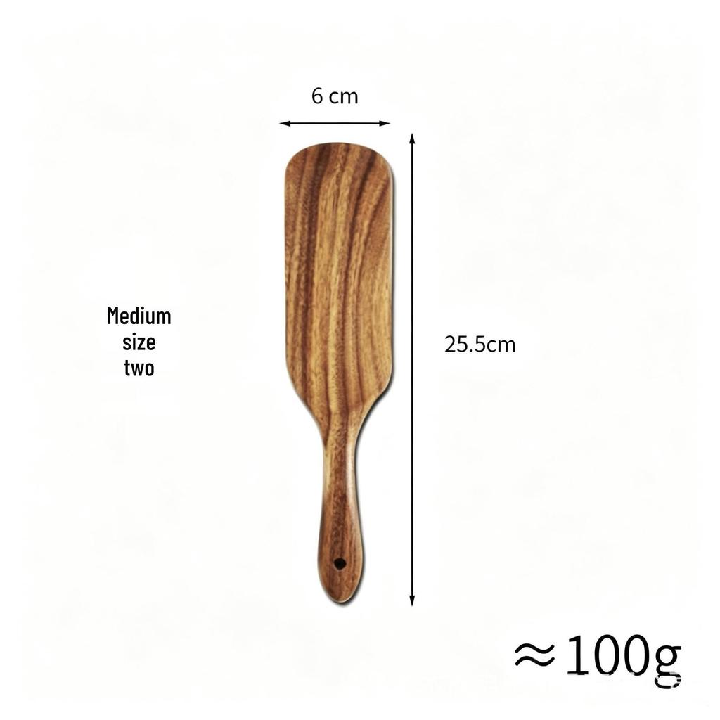 Teak Spatula 5-Piece Set: Pizza, Snack, Salad & Mixing Spoons
