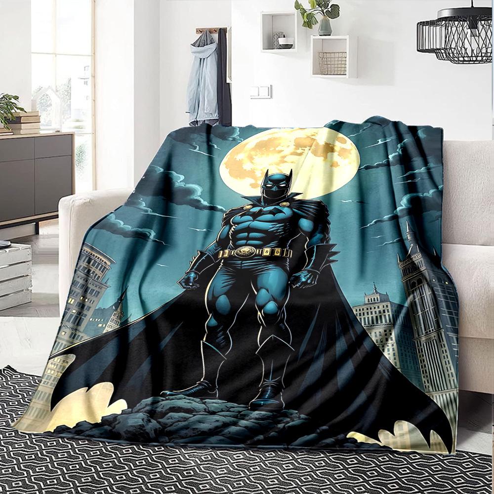 1pc Batman Full Moon Flannel Blanket Soft Warm Throw for Home, Office, Travel, All-Season Cozy Bedding GiftL1263