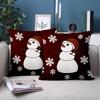 1 Pieces Christmas Snowman Pattern Red Throw Pillows Polyester pillowcase, sofa decorative cushion cov Headboard Pillow