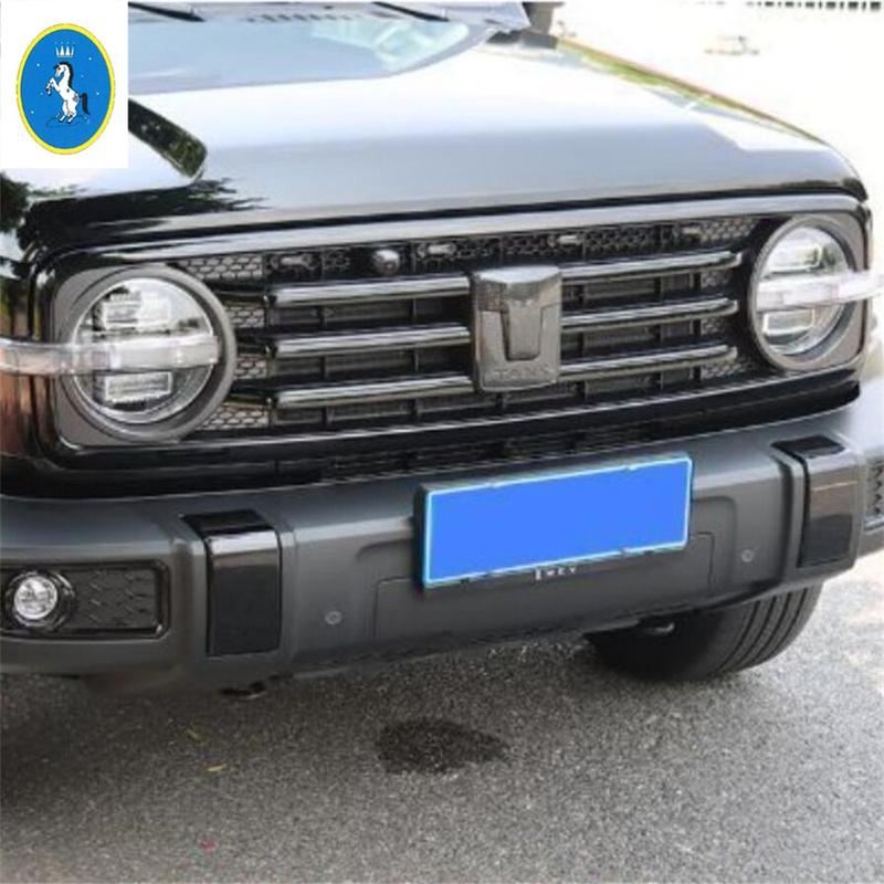 Car Front Grille head Cover Frame Panel Trim Fit For Great Wall GWM WEY TANK 300 -2025 Matte Black Exterior Accessories