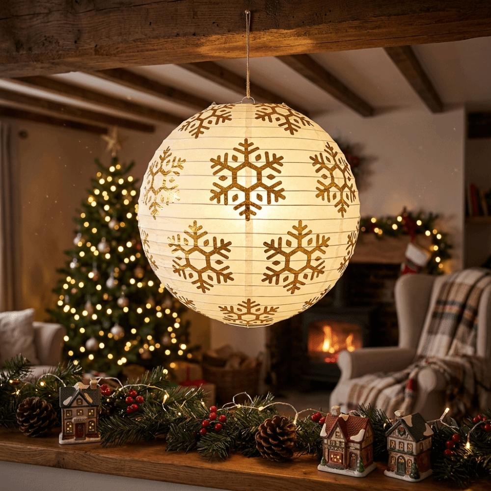 Santa Claus Christmas Hanging Ornaments DIY Folding Lantern Ball Christmas Paper Lantern Xmas