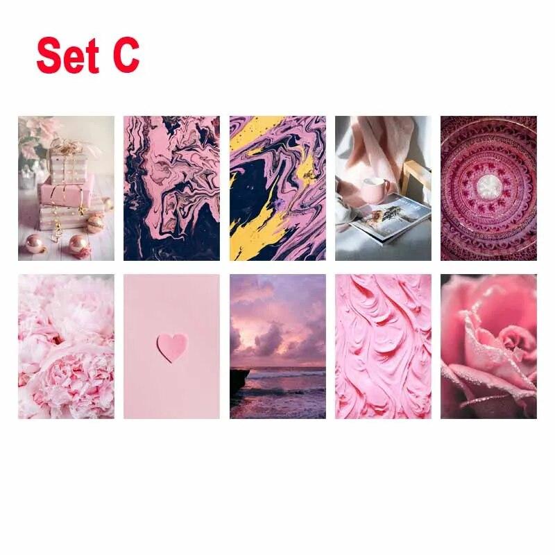 

10/30 шт. DIY розовый эстетический настенный коллаж комплект цветок морской плакат настенная декоративная картина для комнаты современный бар кабинет украшение дома