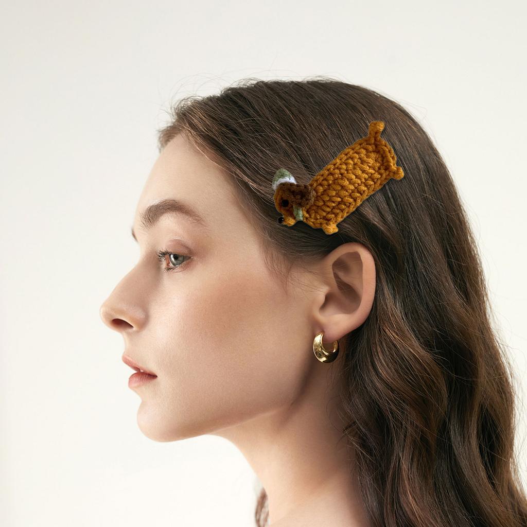 1PC Yarn Knitted Hair Clips with Dog and Cat Designs Fashion Hair Accesories for Everyday Wear or Special Occasions