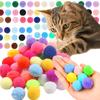 101/201 Stück 3 cm Bunte Plüsch-Katzen-Teaser-Spielzeugbälle Kauen Langlebige Katzen-Spielzeugbälle Katzen-Trainings-Spielzeugbälle Für Katze ZSY