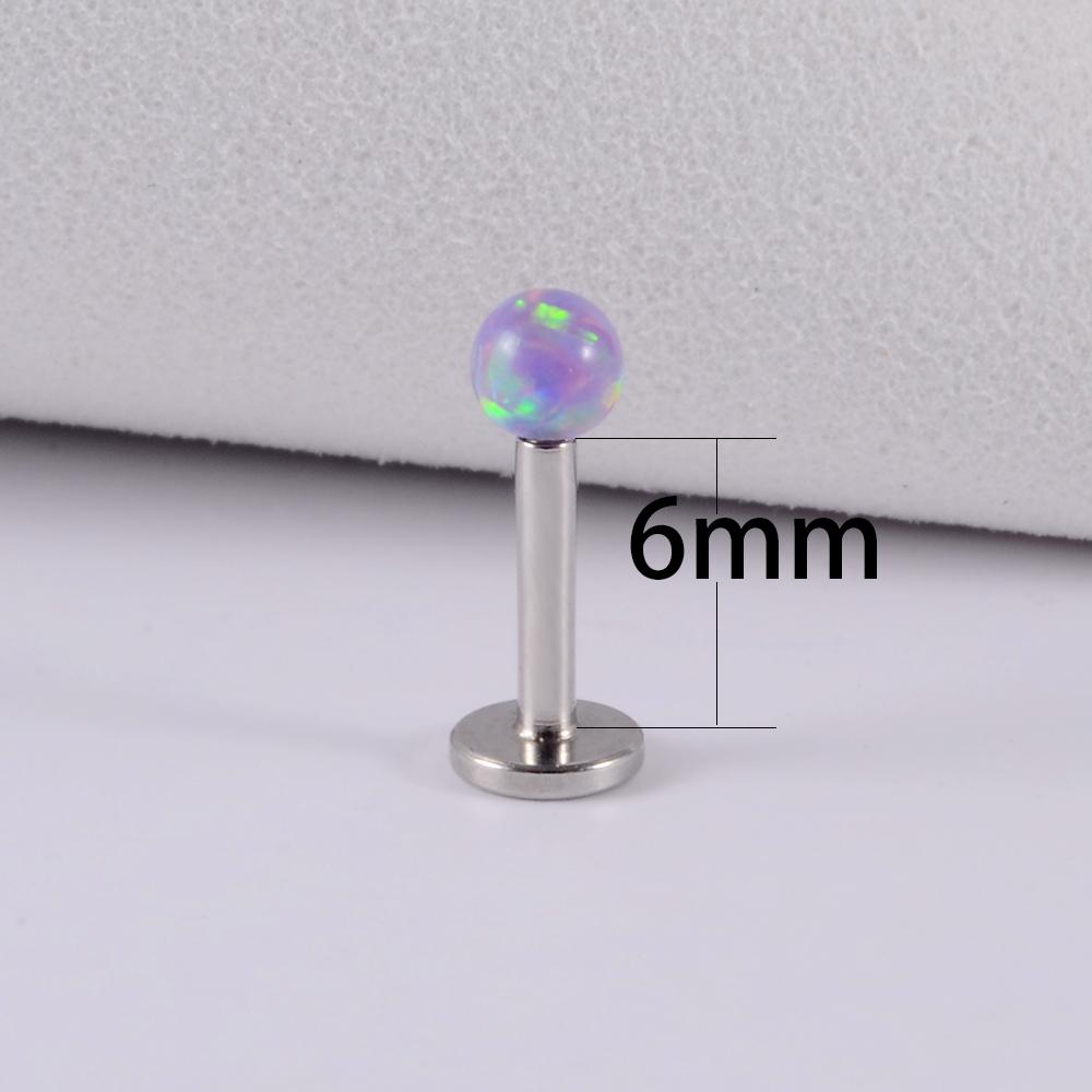 1PC 361L Surgical Steel Opal Ball Lip Stud Internally Threaded 3mm Opal Labret Ear Tragus Cartilage Helix Daith Earring Piercing 4