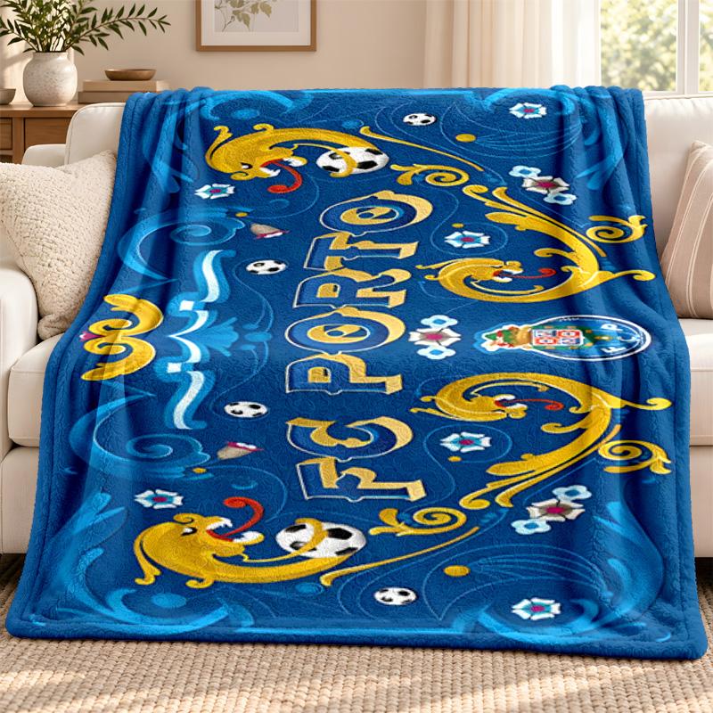 FC Porto Decke Flanelldecke Weiche Gemütliche Plüschdecke für Sofa Bett Leichte Heimdekoration Outdoor Camping