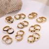 Inlaid Rhinestone Earrings Versatile Stainless Steel Gold-Plated Earrings