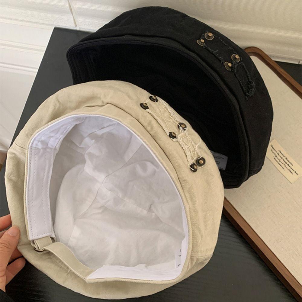 Retro Painter Hat Japanese Style Artist Cap Personality Washed Cotton Demin Berets  Streetwear