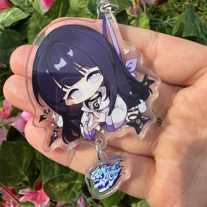 Anime Naruto Acrylic Keychain Accessaries Uzumaki Naruto Cartoon Keyring