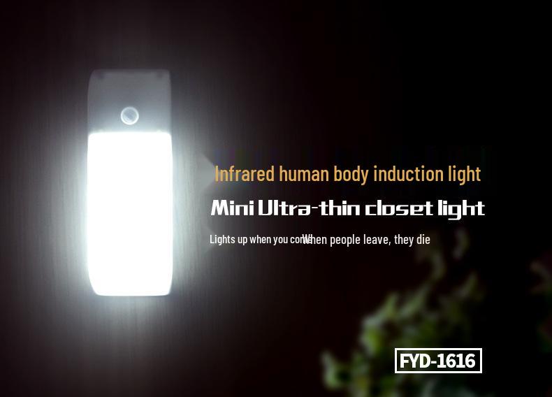 USB Rechargeable LED Motion Sensor Cabinet Light for Bedroom, Corridor, or Wardrobe