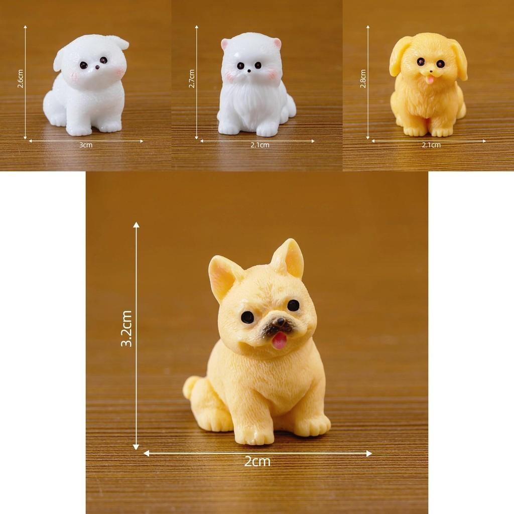 Lovely Resin Miniature White Dog Figurine Blind Box Adorable Garden Accessories For Car Desk Display
