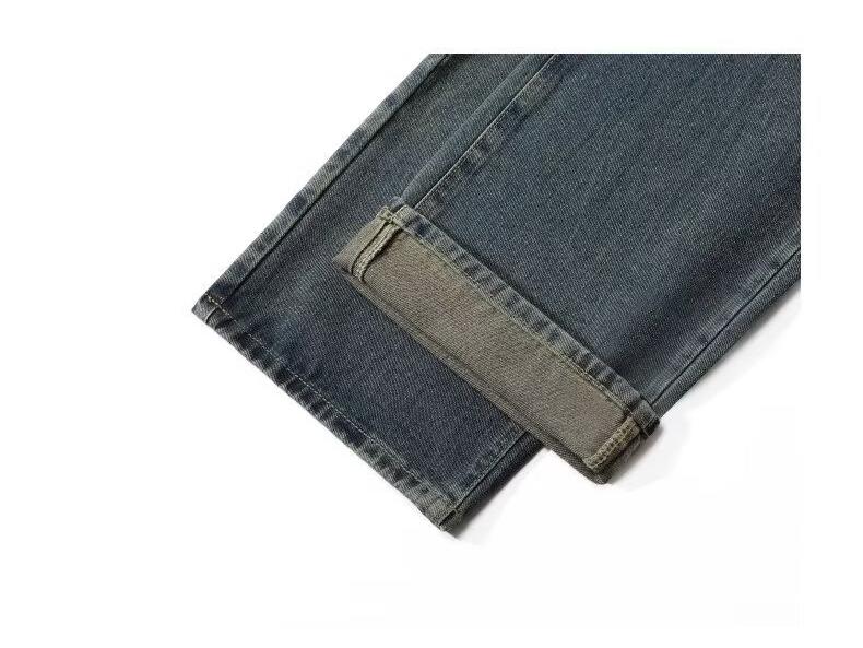 Women's High-Waisted Retro Wide-Leg Jeans - Autumn/Winter 2024 Collection, Loose Fit, Straight-Leg Design