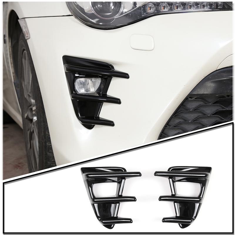Für Toyota 86 GT86 2016-2020 Autoaufkleber Frontstoßstange Seitenbelüftung Spoiler Canard Abdeckungen Karbonfaser-Look Glänzendes Schwarz Zubehör
