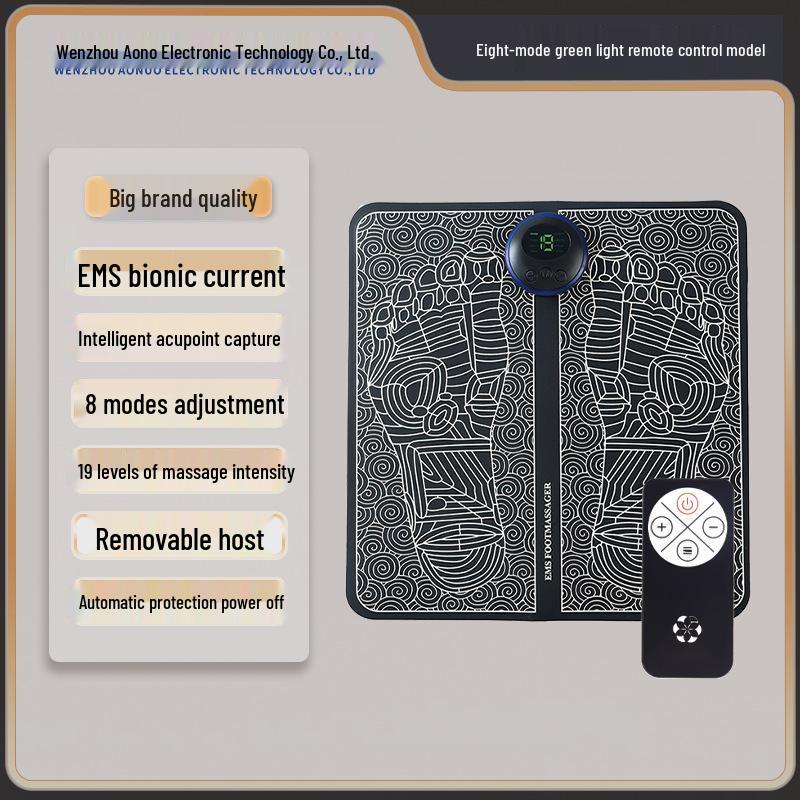 Smart EMS USB Rechargeable Foot Massager Mat with Microcurrent Sole Pulse Therapy