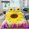 Vintage Sunflowers Duvet Cover Set Letters Bedding Set Letters And Sunflowers Printed Retro Girls Queen Size 2/3pcs Quilt Cover