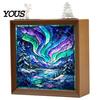 Innen-Haus-Dekoration DIY Weihnachten Acryl-Puzzle Nachtlicht, Holzrahmen Handmontiertes Puzzle Schreibtischlicht Lampe, Kreatives LED für Schlafzimmer