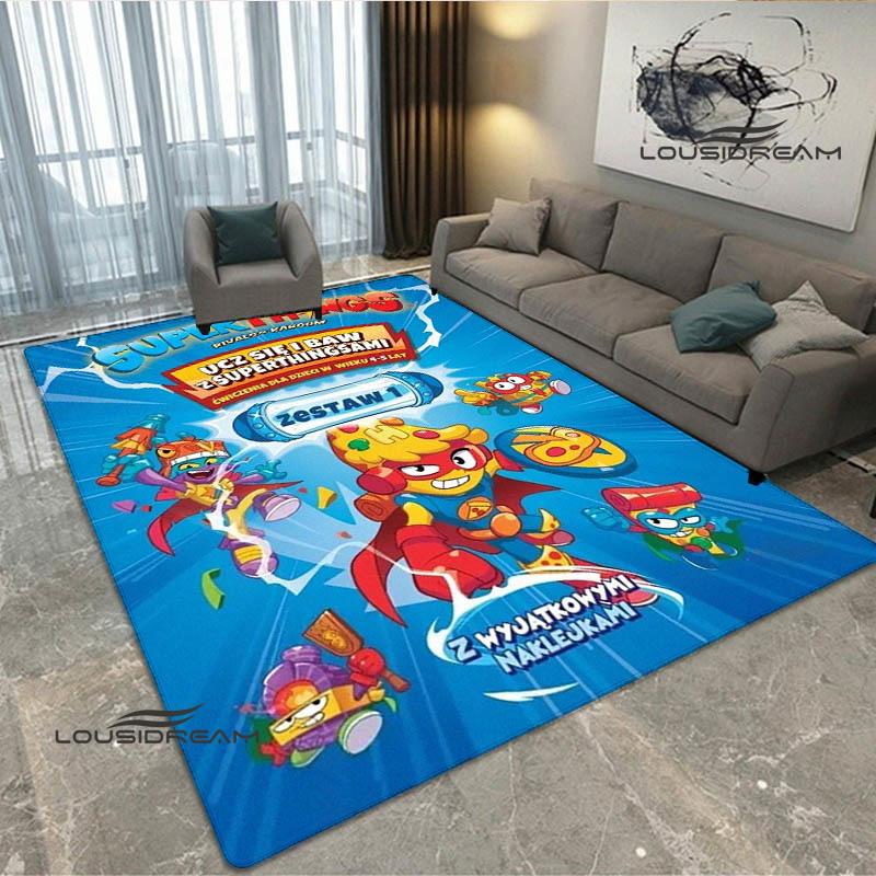 Cute cartoon Super Zings printed carpet Non -slip carpet Yoga mat door mat photography props kitchen mat area rug birthday gift