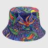 Dye Fisherman Tie Hat Uv Protection Assorted Colors Print Butterfly Cat Cap Leaf