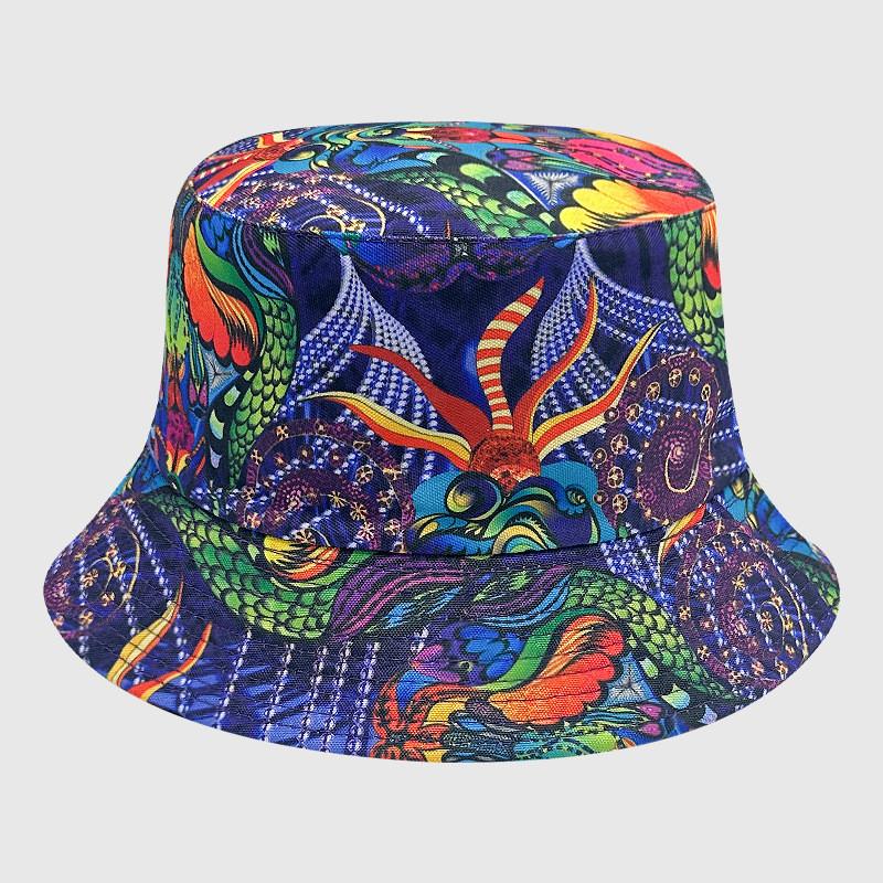 Dye Fisherman Tie Hat Uv Protection Assorted Colors Print Butterfly Cat Cap Leaf