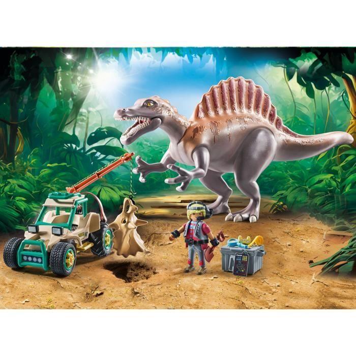 Playmobil 71820 Spinosaure, Researcher and Vehicle with Rotating Crane, Dinos, 60 Pieces, From 4 Years