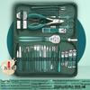 Dark Green 35-Piece Nail Clipper & Manicure Set with Zip Bag