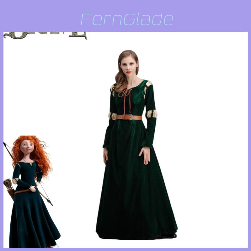 Disney Brave Merida Princess Costume Adult Dress High Quality Cosplay Suit For Halloween Party
