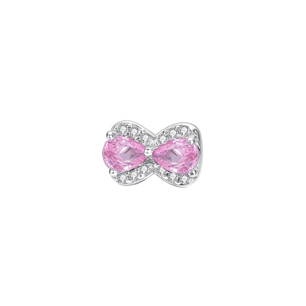 Colorful Zircon Bow Stud Earrings for Women - Playful Little Princess Style, High-end Exquisite Jewelry