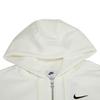 Nike Solid Color Logo Print Full Zip Hoodie With Long Sleeves Women Tops White DQ5759-133