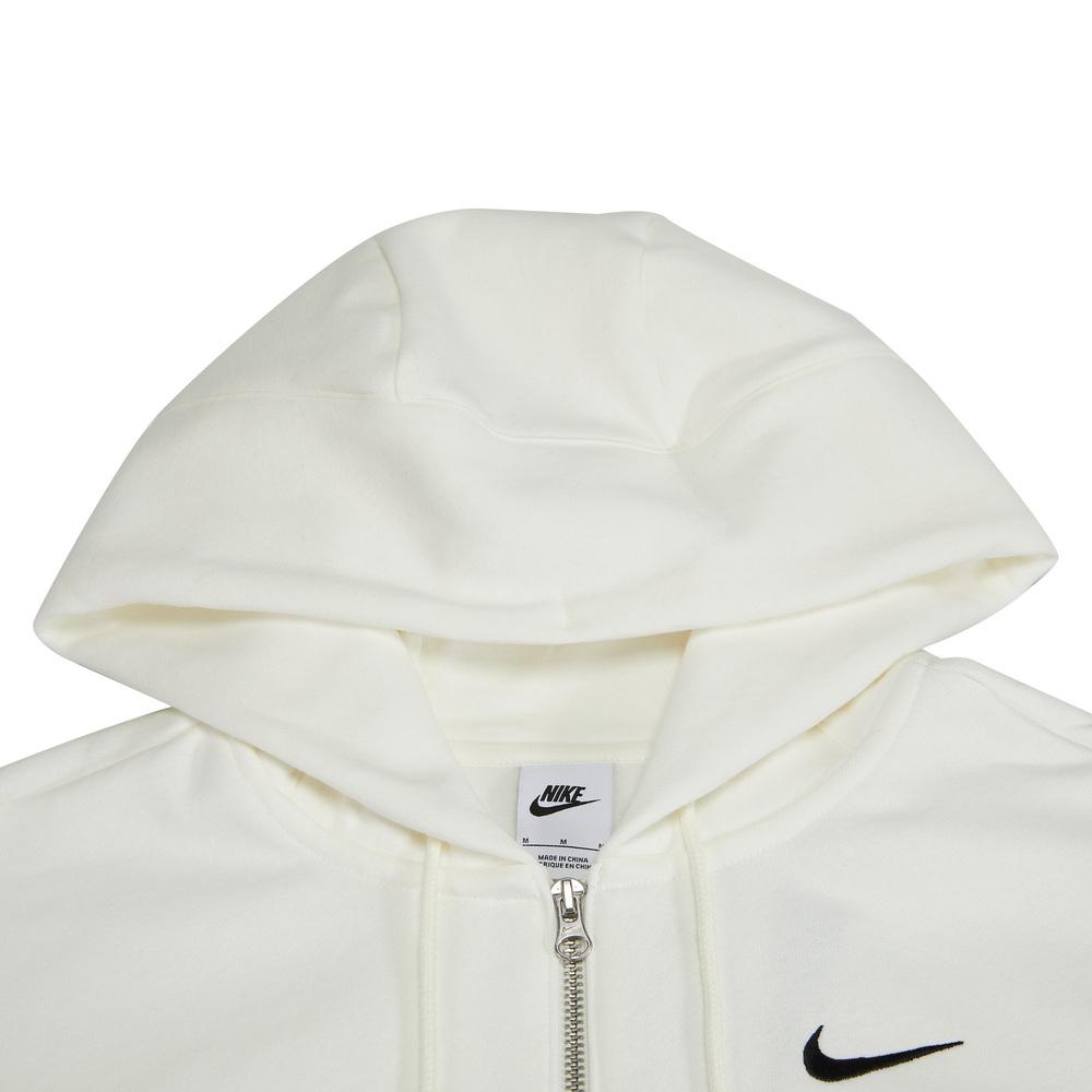 Nike Solid Color Logo Print Full Zip Hoodie With Long Sleeves Women Tops White DQ5759-133