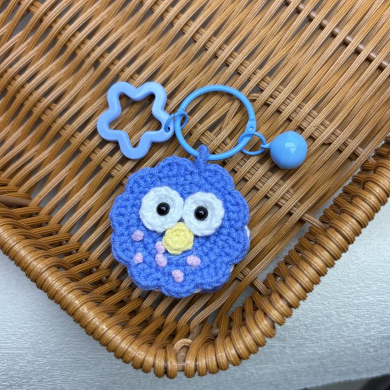 Cartoon Smiley Face Crochet Keychain - Cute Plush Bag Charm & Accessory Gift