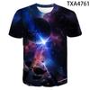 New Fashion Space Planet Space Galaxy Men's and Women's Summer Casual Short Sleeve 3D Printed T-shirt