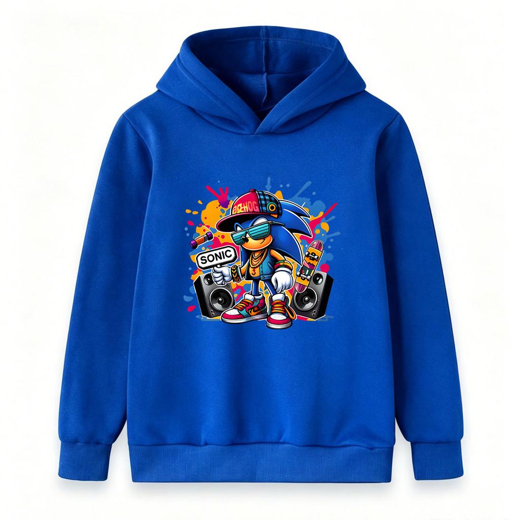 Kids Boys Girls Casual Pullover Hoodie, Cool Hip Hop Urban Graffiti Character Print Long Sleeve Soft Hooded Sweatshirt for Casual Daily Wear Street