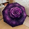 1pc Purple Rose Mandala Artwork Umbrella with Plastic Handle,Suitable for All Seasons Home Travel Outdoor UmbrellaDD1705
