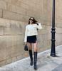 European and American Style Round Neck Short Fashion Coat with Button Accents - Autumn Collection