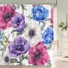 3D Flower Sunflower Plant Leaf Printed Shower Curtains Bathroom Curtain Frabic Waterproof Polyester Bathtub Screen With 12 Hooks