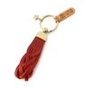 IL BISONTE Genuine Leather Keychain, Key Ring, Unisex, Red, for Men and Women