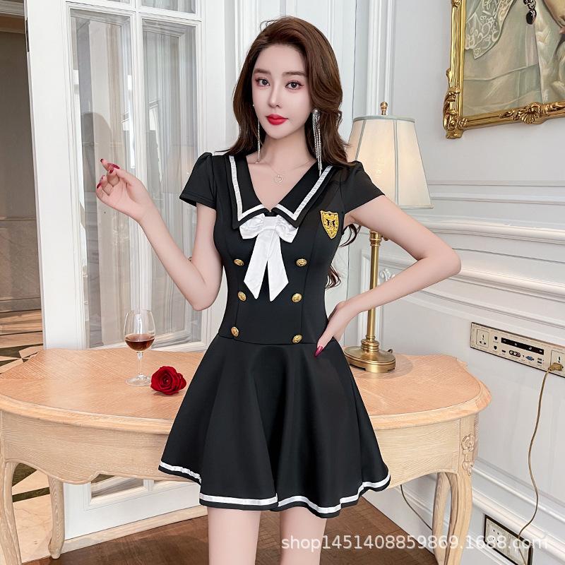 Sexy Dress 2026 New Style, Waist-cinching Slimming Belly-covering Short A-line Skirt, Nightclub Technician Workwear