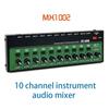 10-Channel Audio Mixer for Musical Instruments and Guitar Amplifier