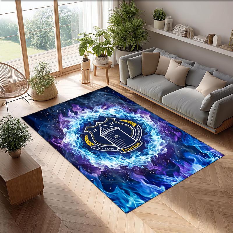 Tappeto in Velluto di Cristallo con Stampa Calcio Everton, Comodo Assorbente d'Acqua Antiscivolo Tappeto per Pavimenti Interni