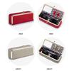 Genuine Leather Cosmetic Storage Pouch Portable Solid Color Sunglasses Storage Case Buckle Fixed Compact Jewelry Storage Bag