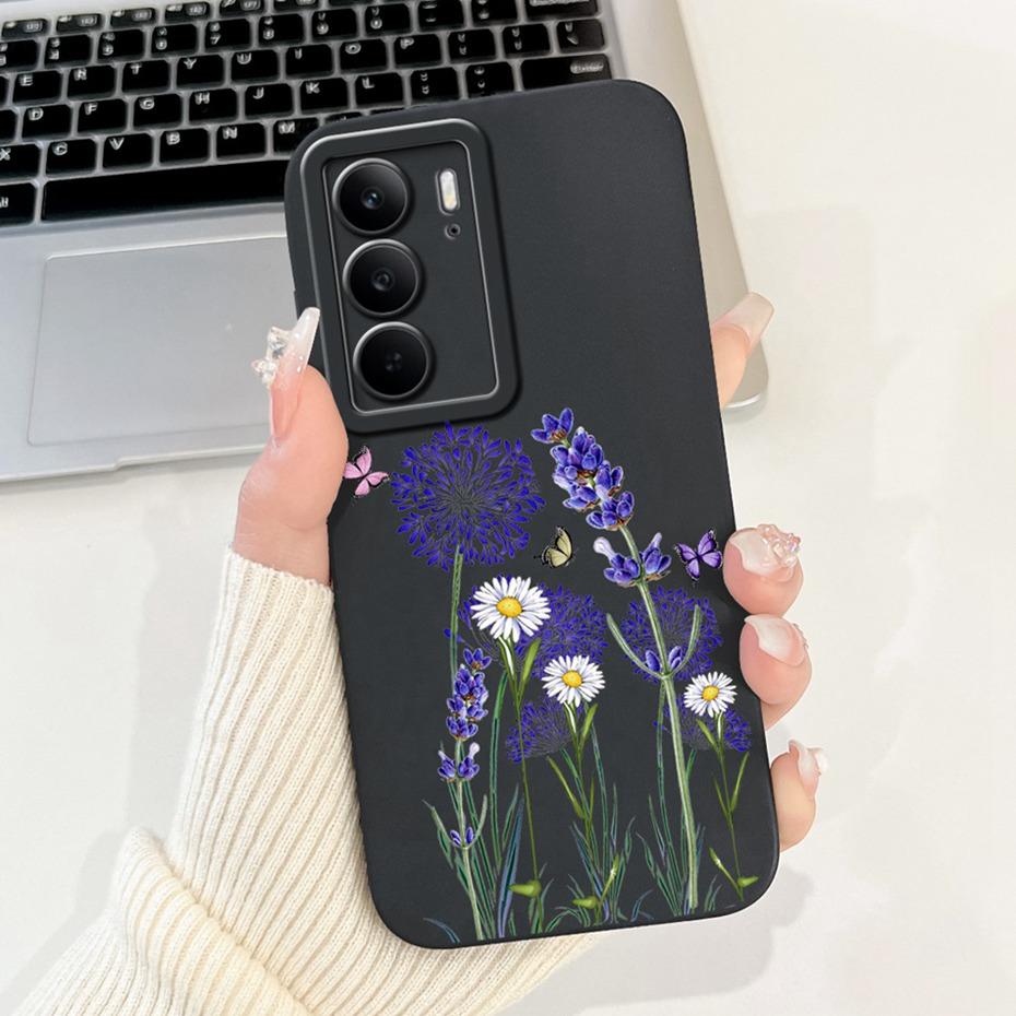 Phone Case For Realme C75 C65 4G 2024 Pretty Girl Flower Printed Soft Silicone Back Cover For Realme C65 C75 Cases Bumpers